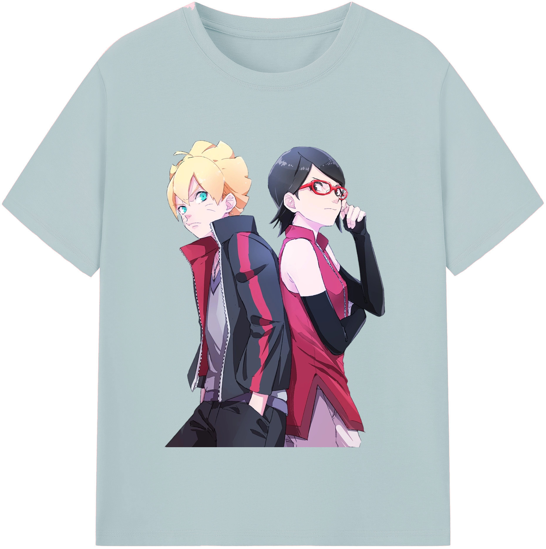 （画像用） NARUTO -ナルト- うちは サラダ Uchiha Sarada 綿100％半袖Tシャツ（フロントプリント）